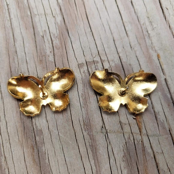 Gorgeous Retro Butterfly Cloisonne Earrings - Picture 4 of 4